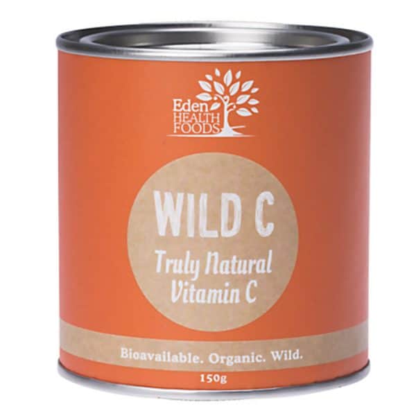 Eden Health Foods Wild C 150g in a sealed tin on a white background