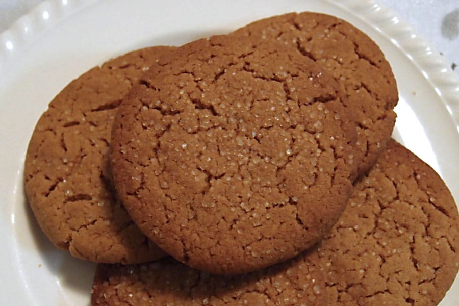 Healthy Ginger Nut Snaps on a plate