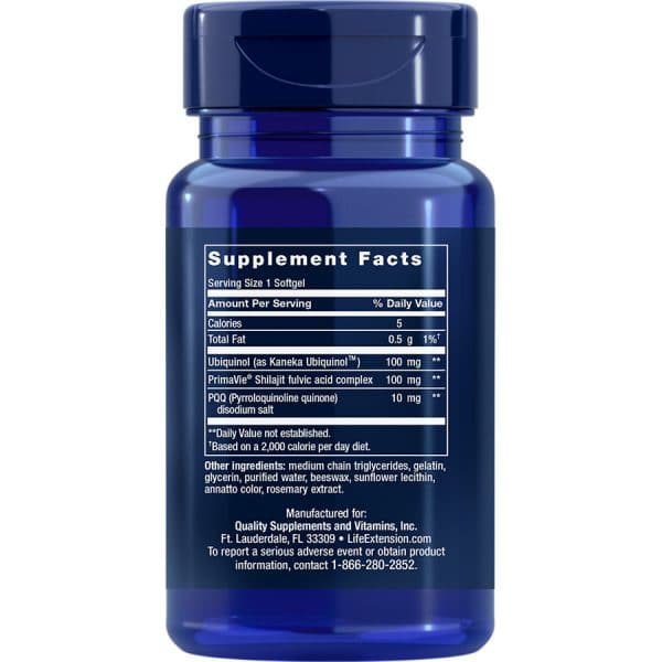 Life Extension® Super Ubiquinol CoQ10 supplement facts