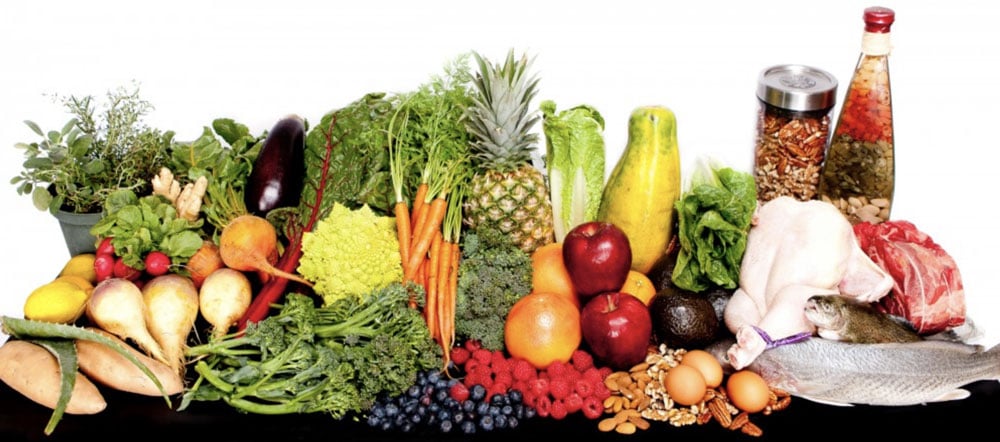 Healthy Fresh Produce laying out on a black table