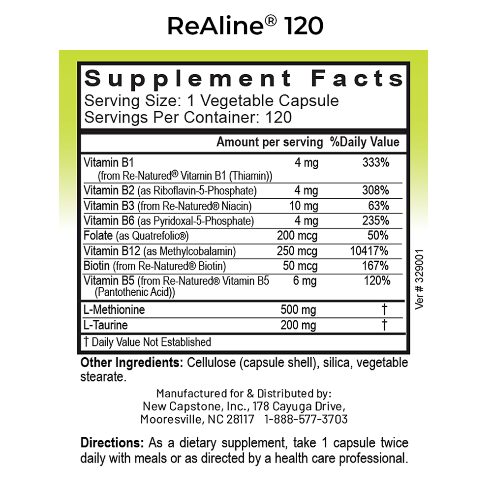 Dr Carolyn Dean's ReAline™ Methylated Vitamin B Complex - Image 5