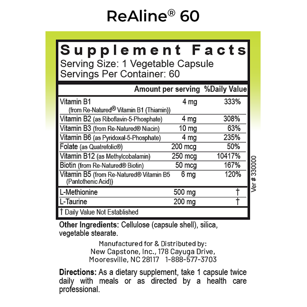 Dr Carolyn Dean's ReAline™ Methylated Vitamin B Complex - Image 4