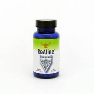 Dr Carolyn Dean's ReAline™ in a bottle on a white background