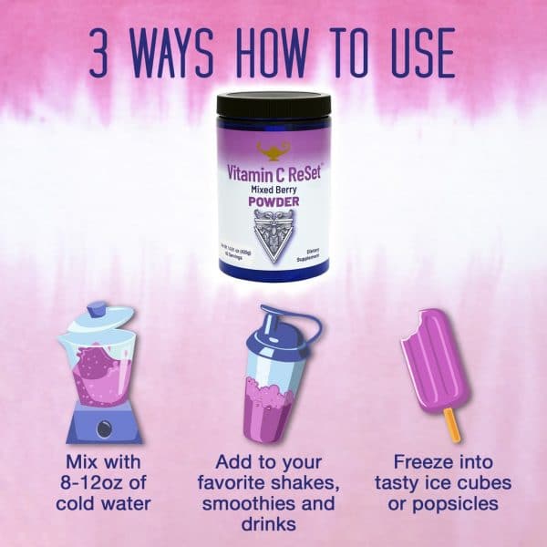 3 ways to use Vitamin C ReSet - Mixed Berry Powder