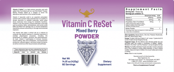 Vitamin C ReSet ™ Supplement Facts