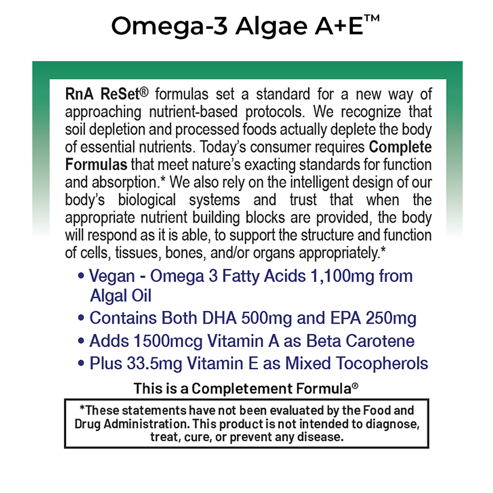 Dr Carolyn Dean's Omega-3 Algae A+E™ (60 capsules) - Image 3